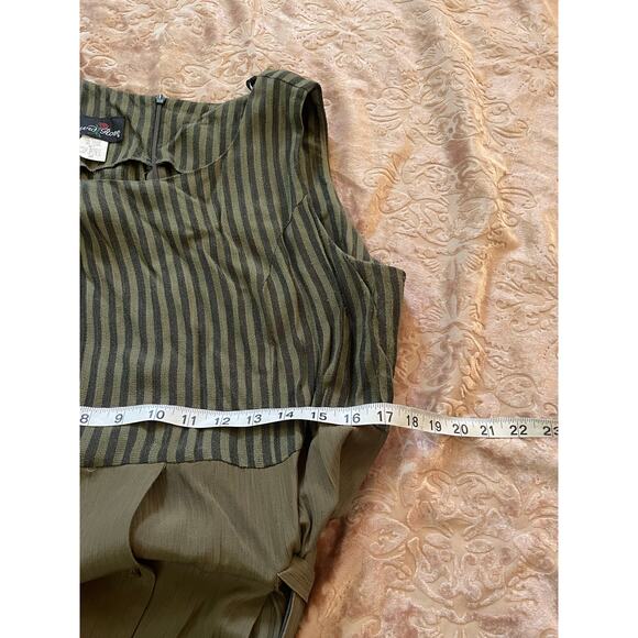 Vintage 80s/90s olive green 2 piece‎ set with midi dress size large - Picture 8 of 11